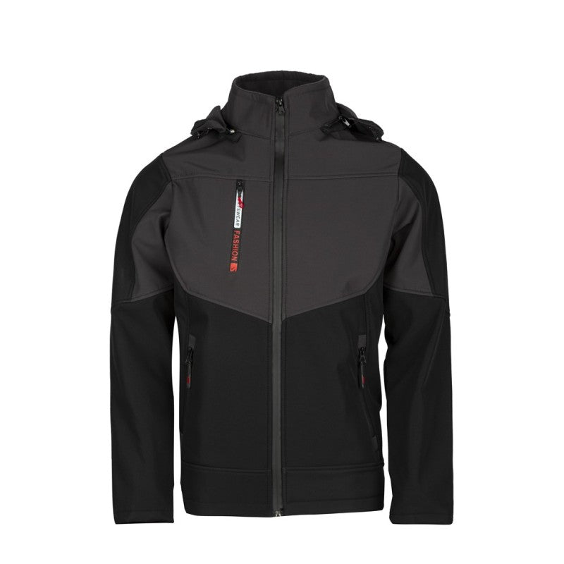 Wolfstar Stil Kapşonlu Softshell Mont Siyah Gri