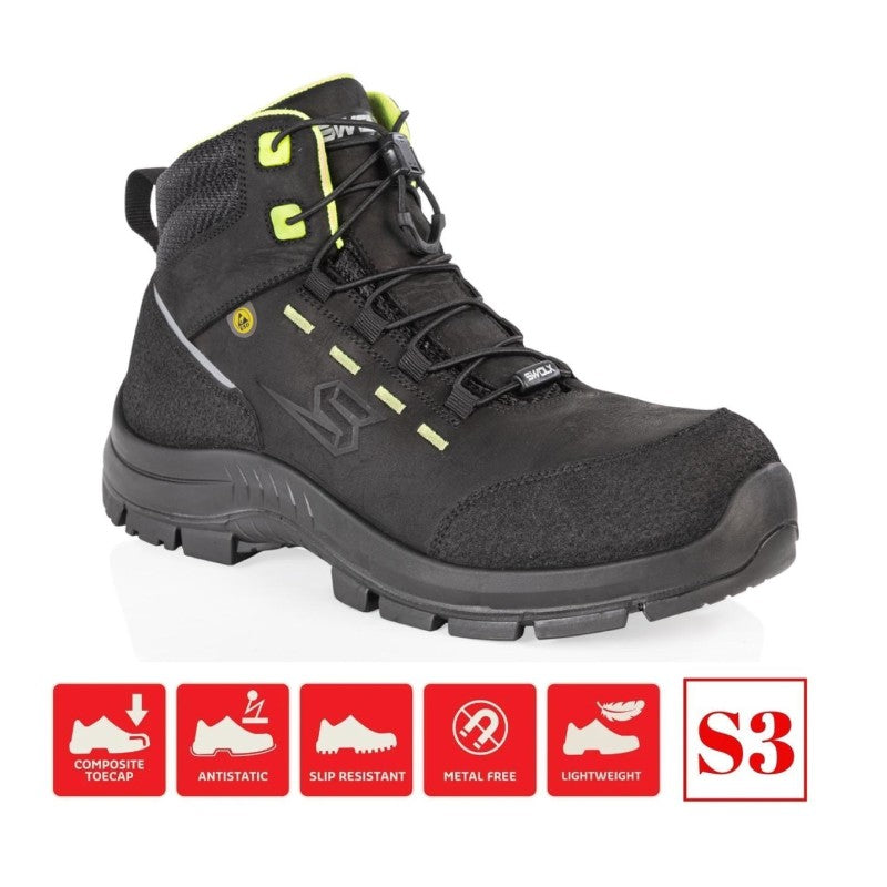 Swolx Combo XL750 S3 ESD Kompozit Burun Kevlar Ara Tabanlı İş Botu
