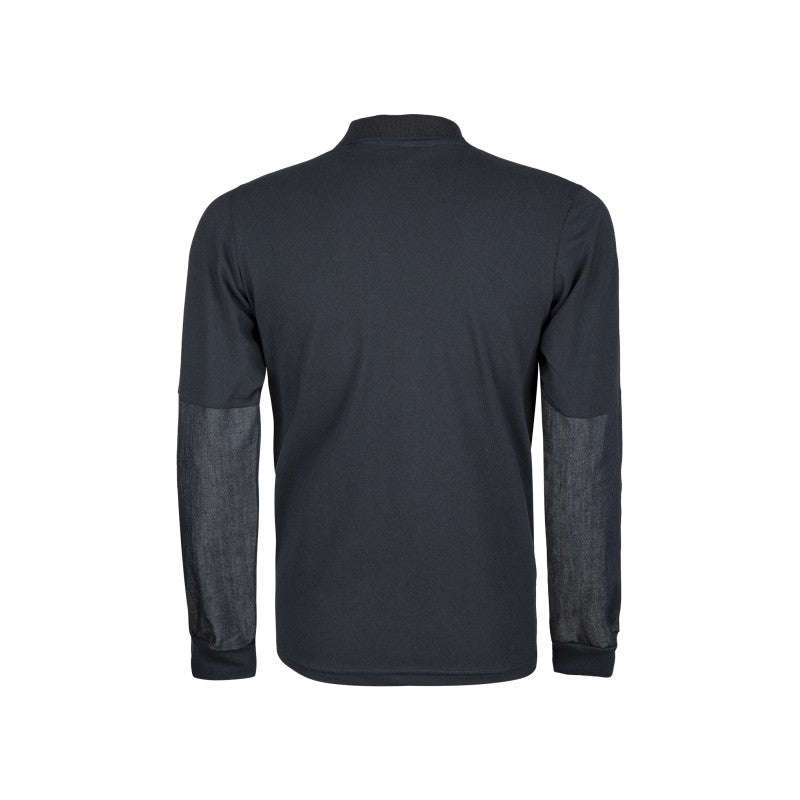 Lacivert Polo Yaka Uzun Kollu Kot Takviyeli Kaynakçı Tişörtü