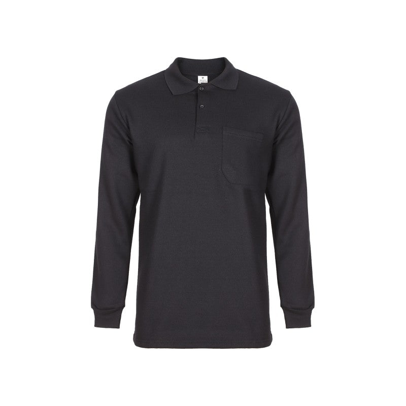 Lacivert Polo Yaka Uzun Kol Tişört